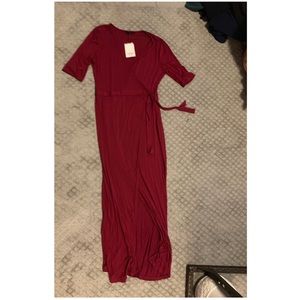 Forever21 dark red maxi wrap dress